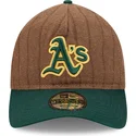 new-era-curved-brim-9twenty-a-frame-wool-pinstripe-oakland-athletics-mlb-brown-and-green-adjustable-cap