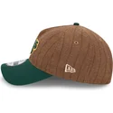 new-era-curved-brim-9twenty-a-frame-wool-pinstripe-oakland-athletics-mlb-brown-and-green-adjustable-cap