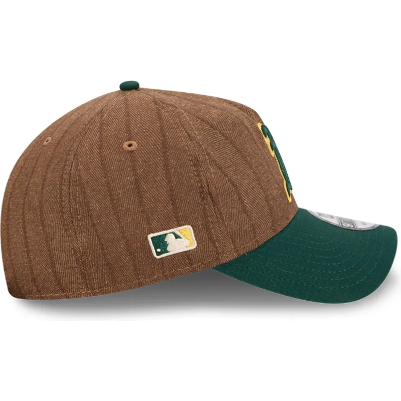 epci-curbata-maro-banda-reglabila-9twenty-a-frame-wool-pinstripe-de-oakland-athletics-mlb-de-new-era