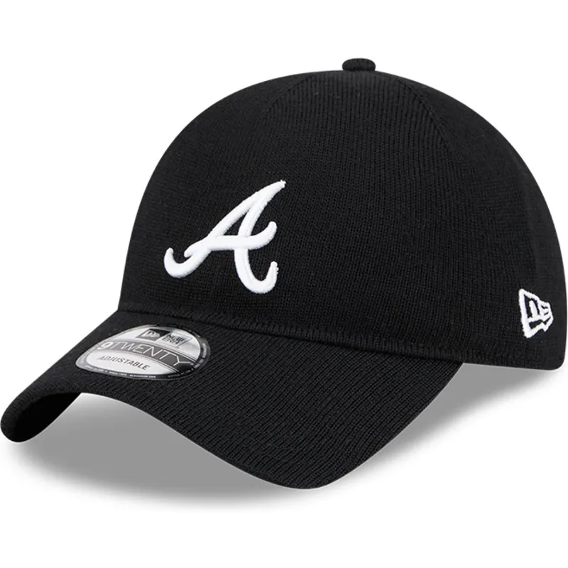 verstellbare-schwarze-curved-cap-9twenty-merino-wool-der-atlanta-braves-mlb-von-new-era