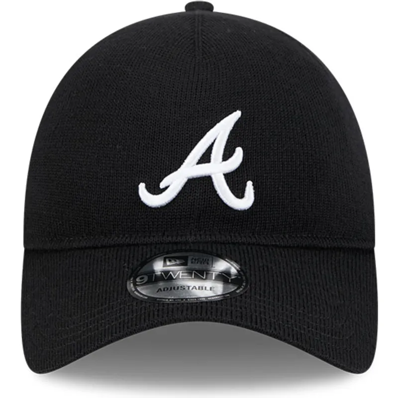 verstellbare-schwarze-curved-cap-9twenty-merino-wool-der-atlanta-braves-mlb-von-new-era