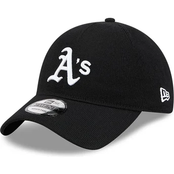New Era Curved Brim 9TWENTY Merino Wool Oakland Athletics MLB Black Adjustable Cap