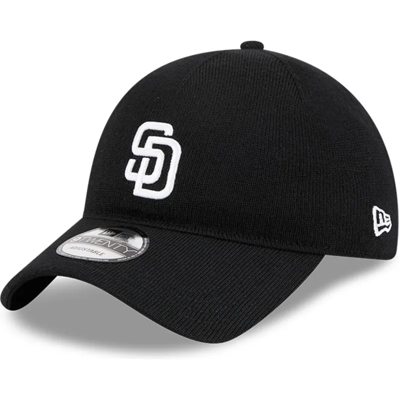 cappellino-curvo-nero-regolabile-9twenty-merino-wool-di-san-diego-padres-mlb-di-new-era