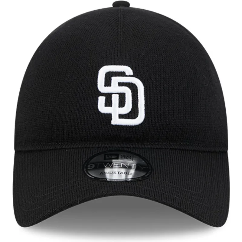 schwarze-verstellbare-curved-cap-9twenty-merino-wool-der-san-diego-padres-mlb-von-new-era