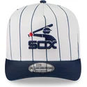 casquette-courbee-blanche-et-bleue-marine-snapback-9fifty-a-frame-satin-pinstripe-chicago-white-sox-mlb-new-era