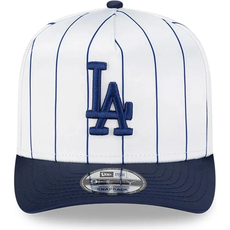 epci-curbata-alb-snapback-9fifty-a-frame-satin-pinstripe-de-los-angeles-dodgers-mlb-de-new-era