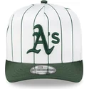 new-era-curved-brim-9fifty-a-frame-satin-pinstripe-oakland-athletics-mlb-white-and-green-snapback-cap