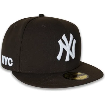 Șepci plată maro fitted 59FIFTY NYC Side de New York Yankees MLB de New Era