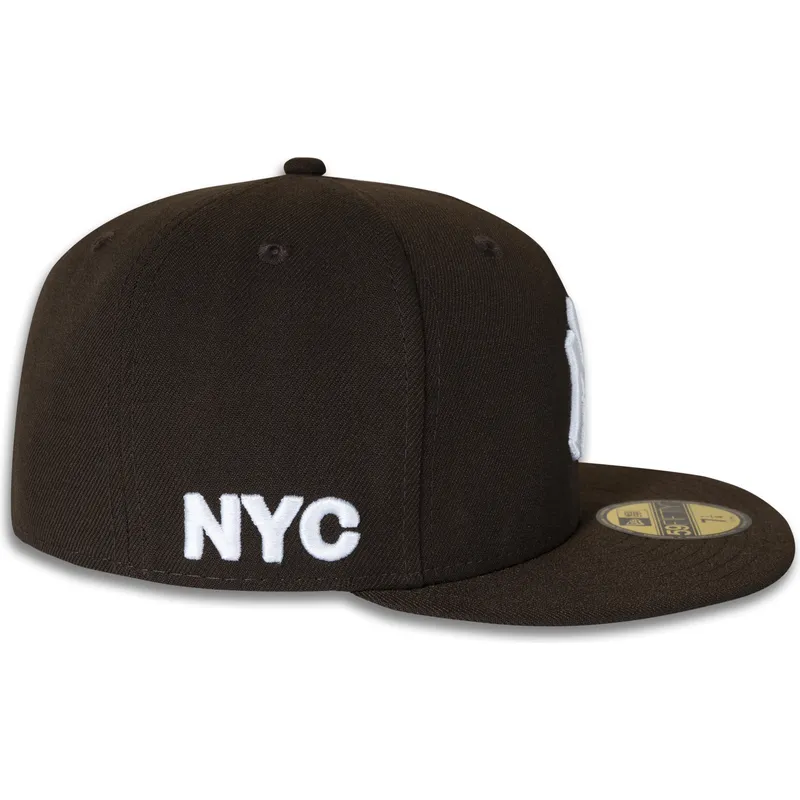 braune-flache-verstellbare-59fifty-nyc-side-kappe-der-new-york-yankees-mlb-von-new-era