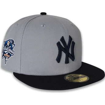 New Era New York Yankees MLB 59FIFTY World Series 2000 Side Patch grå och marinblå justerbar keps