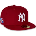 flache-rote-angepasste-59fifty-side-dominican-republic-kappe-der-new-york-yankees-mlb-von-new-era