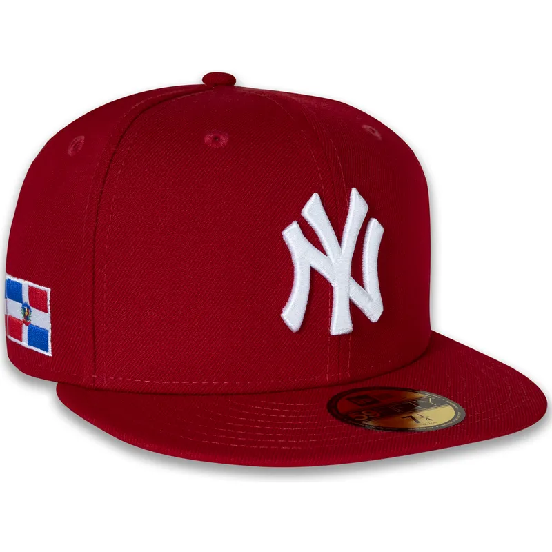 cappello-piatto-rosso-regolabile-59fifty-side-dominican-republic-dei-new-york-yankees-mlb-di-new-era