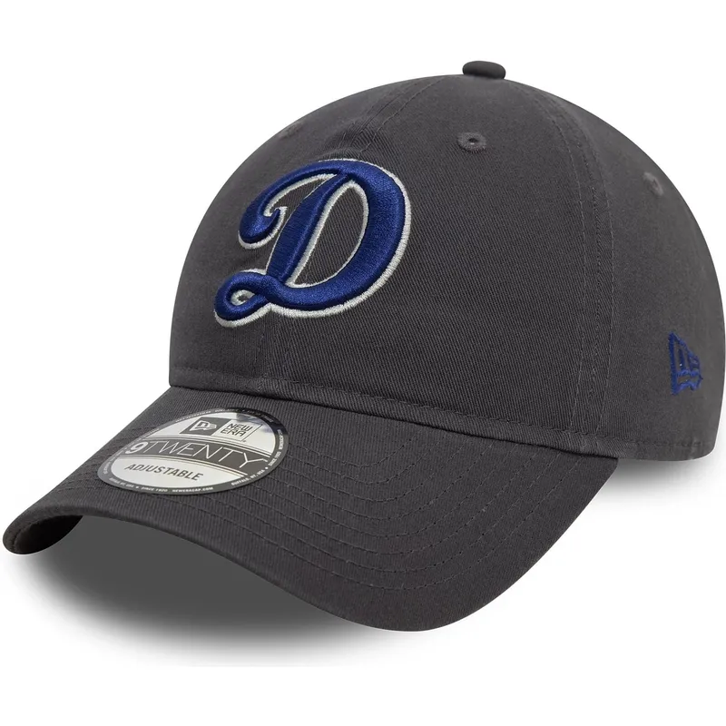 verstellbare-graue-curved-cap-9twenty-core-classic-los-angeles-dodgers-mlb-von-new-era