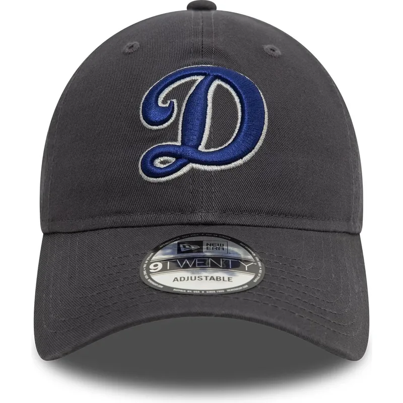 verstellbare-graue-curved-cap-9twenty-core-classic-los-angeles-dodgers-mlb-von-new-era