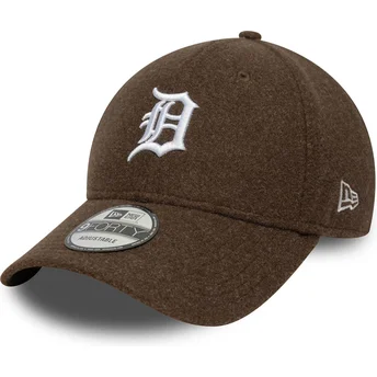 Brun kurvad keps snapback 9FORTY Melton Wool från Detroit Tigers MLB av New Era