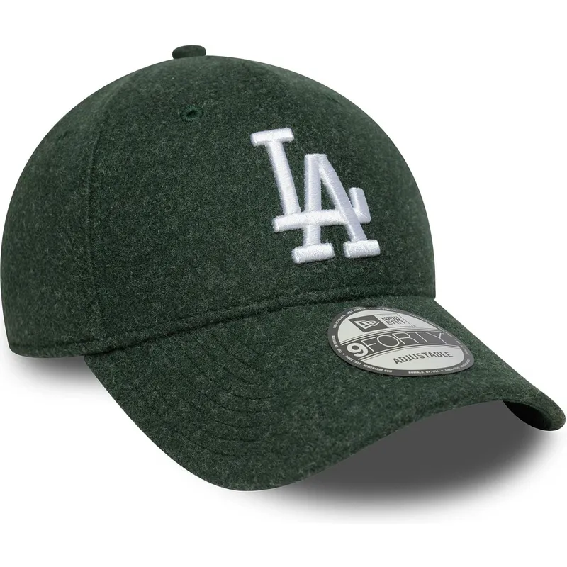 grune-gebogene-snapback-kappe-9forty-melton-wool-der-los-angeles-dodgers-mlb-von-new-era