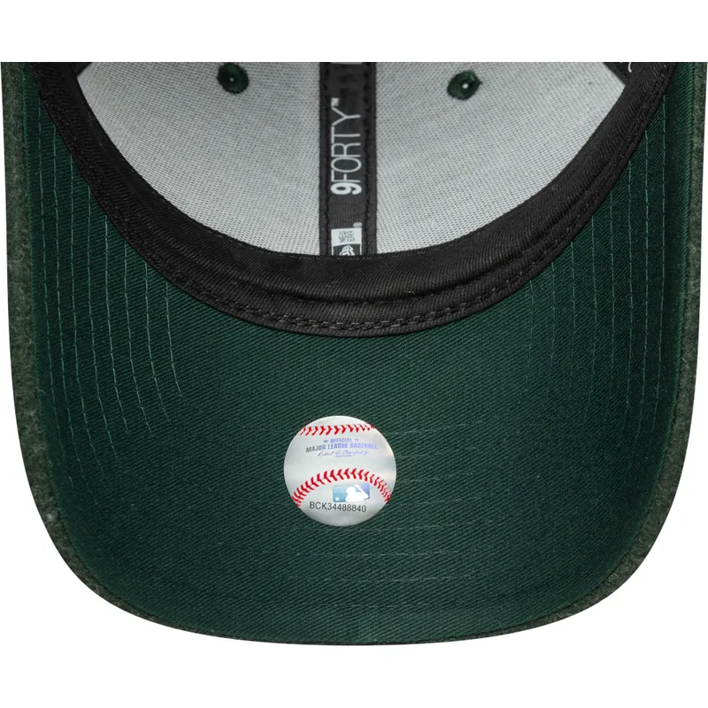 cappellino-con-visiera-curva-verde-snapback-9forty-melton-wool-di-los-angeles-dodgers-mlb-di-new-era