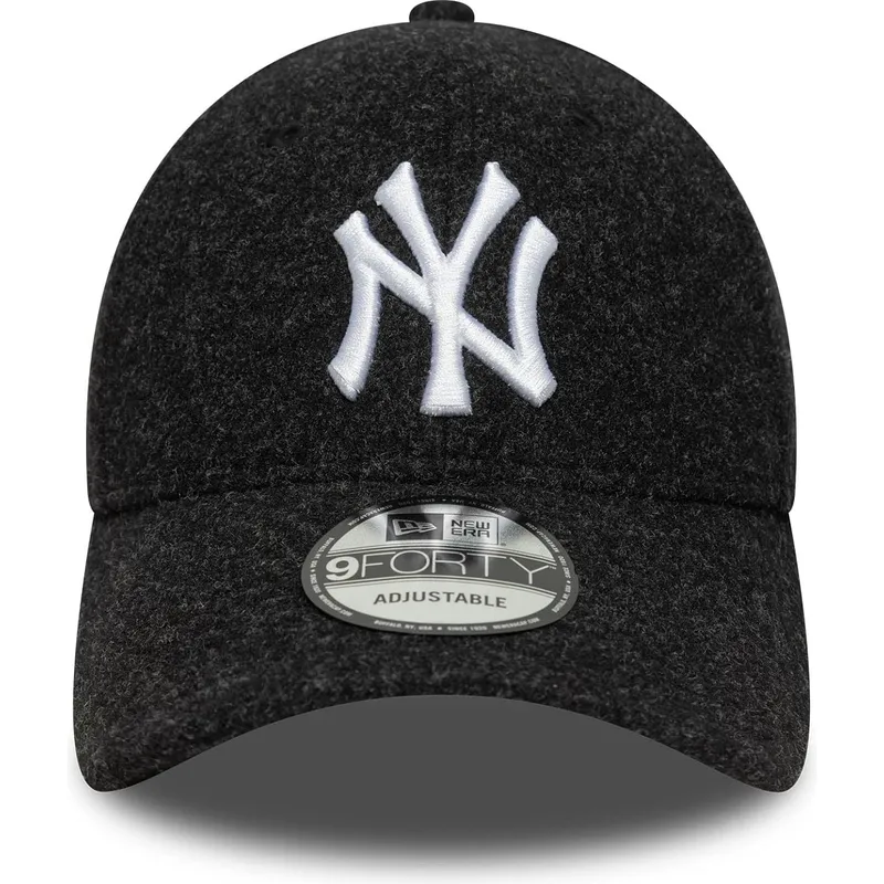cappellino-curvo-nero-snapback-9forty-melton-wool-dei-new-york-yankees-mlb-di-new-era