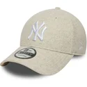 casquette-courbee-beige-snapback-9forty-melton-wool-new-york-yankees-mlb-new-era