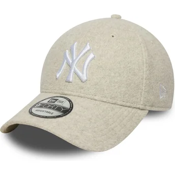 Șepci curbată bej snapback 9FORTY Melton Wool de New York Yankees MLB de New Era