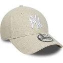 casquette-courbee-beige-snapback-9forty-melton-wool-new-york-yankees-mlb-new-era