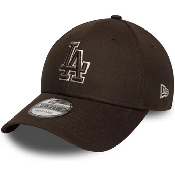 Șepci curbată maro bandă reglabilă 9FORTY Outline de Los Angeles Dodgers MLB de New Era