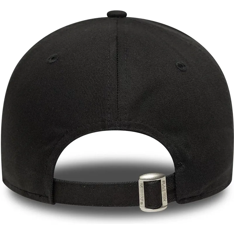 svart-justerbar-kurvad-keps-med-gront-9forty-outline-logotyp-fran-new-york-yankees-mlb-av-new-era