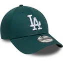 new-era-curved-brim-9forty-league-essential-los-angeles-dodgers-mlb-green-adjustable-cap