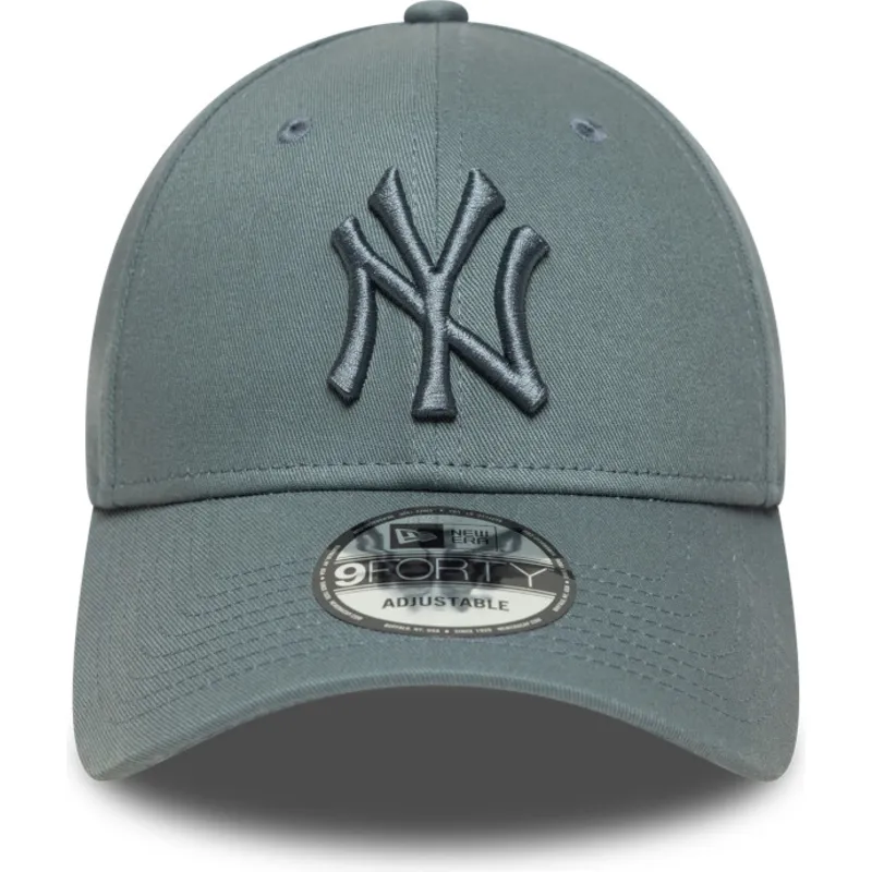 cappellino-grigio-curvo-regolabile-con-logo-grigio-9forty-league-essential-dei-new-york-yankees-mlb-di-new-era
