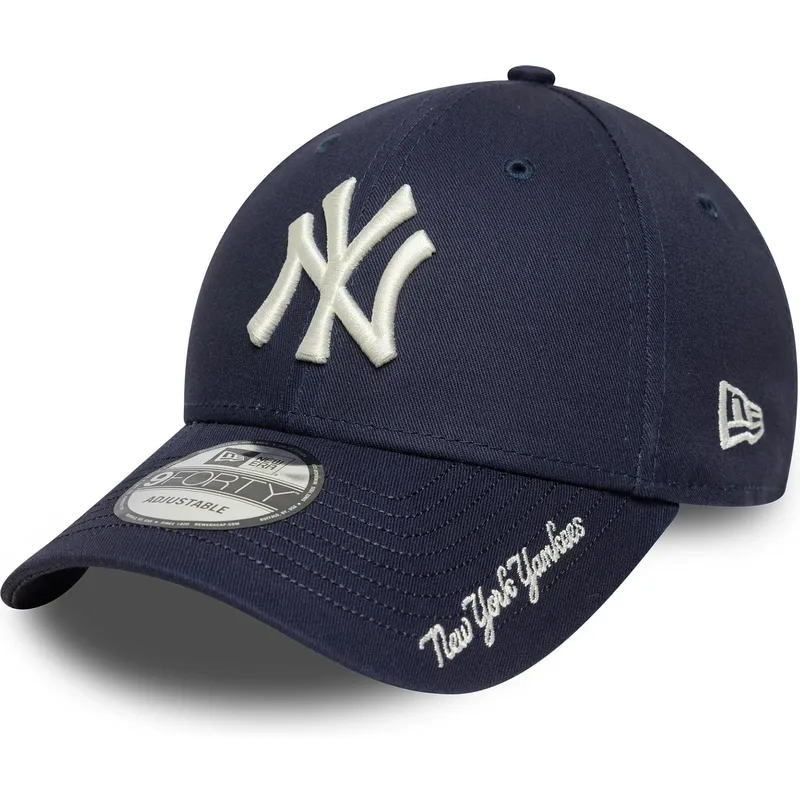 marinbla-bojd-keps-justerbar-9forty-visor-script-new-york-yankees-mlb-fran-new-era