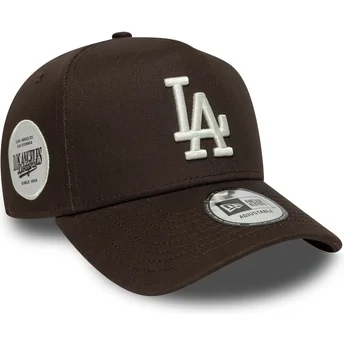 Casquette courbée marron snapback 9FORTY E Frame Side Patch Los Angeles Dodgers MLB New Era