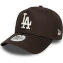 casquette-courbee-marron-snapback-9forty-e-frame-side-patch-los-angeles-dodgers-mlb-new-era