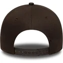 casquette-courbee-marron-snapback-9forty-e-frame-side-patch-los-angeles-dodgers-mlb-new-era