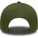 cappellino-curvo-verde-e-marrone-snapback-9forty-e-frame-suede-visor-dei-los-angeles-dodgers-mlb-di-new-era
