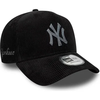 Cappellino curvo nero regolabile 9FORTY E Frame Cord dei New York Yankees MLB di New Era