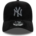 new-era-new-york-yankees-mlb-9forty-e-frame-cord-verstellbare-schwarze-kappe-mit-gebogenem-schirm