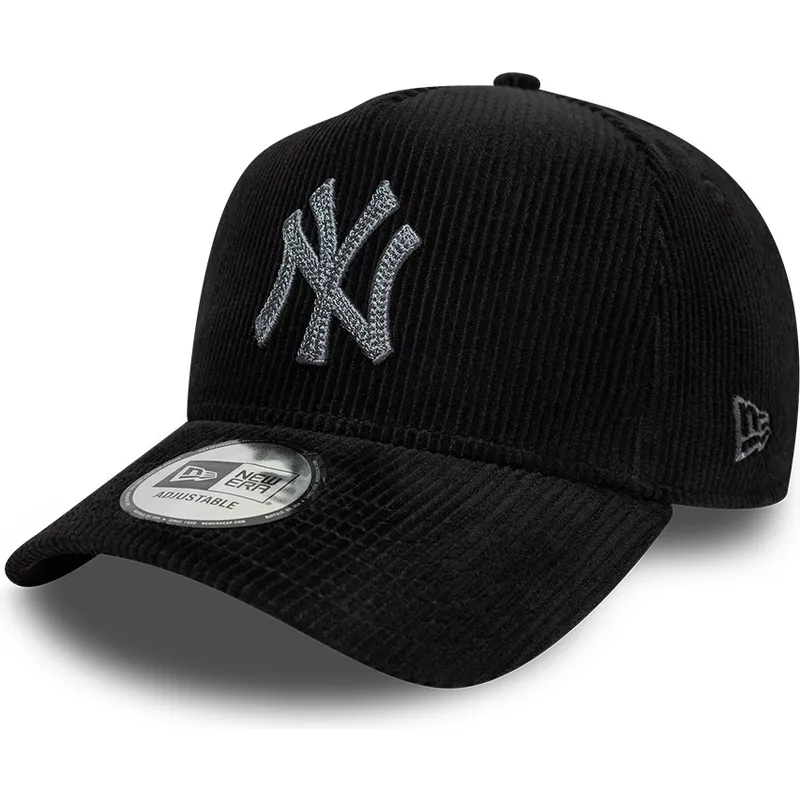 new-era-new-york-yankees-mlb-9forty-e-frame-cord-verstellbare-schwarze-kappe-mit-gebogenem-schirm