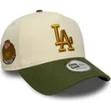 beige-och-gron-kurvad-keps-snapback-9forty-e-frame-world-series-patch-fran-los-angeles-dodgers-mlb-av-new-era