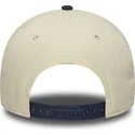 casquette-courbee-beige-et-bleue-marine-snapback-9forty-e-frame-world-series-patch-new-york-yankees-mlb-new-era