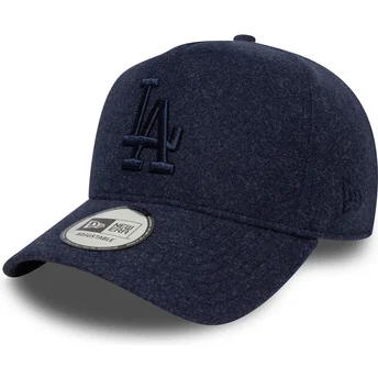 Casquette courbée bleue marine snapback avec logo bleu marine 9FORTY E Frame Melton Los Angeles Dodgers MLB New Era