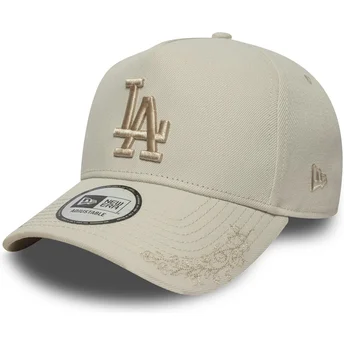 Cappellino curvo beige snapback con logo beige 9FORTY E Frame Tonal Icon dei Los Angeles Dodgers MLB di New Era