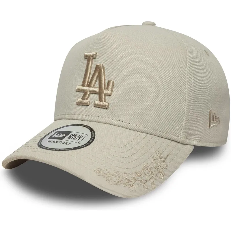 cappellino-beige-snapback-con-visiera-curva-e-logo-beige-9forty-e-frame-tonal-icon-dei-los-angeles-dodgers-mlb-di-new-era