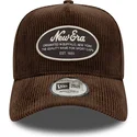 casquette-courbee-marron-snapback-9forty-e-frame-patch-cord-new-era