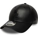 casquette-courbee-noire-snapback-avec-logo-noir-9forty-m-crown-pu-los-angeles-dodgers-mlb-new-era