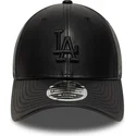 casquette-courbee-noire-snapback-avec-logo-noir-9forty-m-crown-pu-los-angeles-dodgers-mlb-new-era
