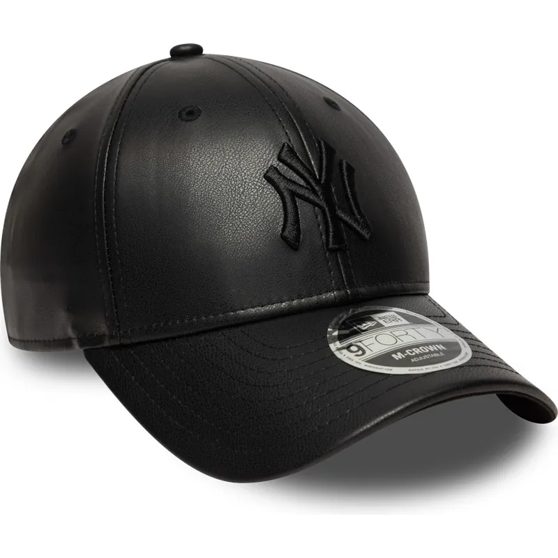 cappellino-curvo-nero-snapback-con-logo-nero-9forty-m-crown-pu-dei-new-york-yankees-mlb-di-new-era