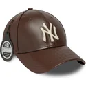 gorra-curva-marron-ajustable-9forty-m-crown-img-leather-de-new-york-yankees-mlb-de-new-era