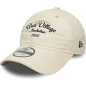 new-era-curved-brim-west-village-9twenty-wordmark-beige-adjustable-cap