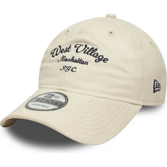 Casquette courbée beige ajustable West Village 9TWENTY Wordmark New Era