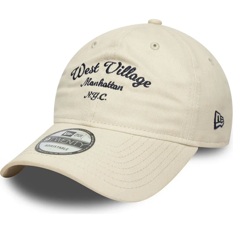cappellino-beige-regolabile-west-village-9twenty-wordmark-di-new-era